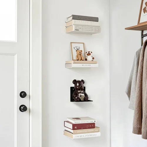 Miniatura 9 de STORAGE MANIAC Estantes flotantes para colgar en la pared, estantes flotantes invisibles de acero resistente, estantes colgantes para dormitorio