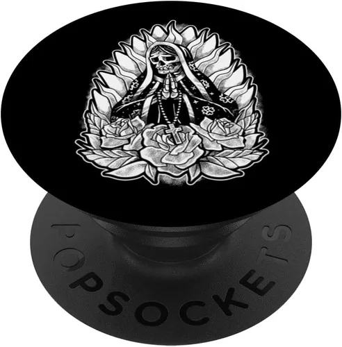 Miniatura 6 de PopSockets MagSafe PopGrip de esqueleto gótico católico punk tradicional para iPhone