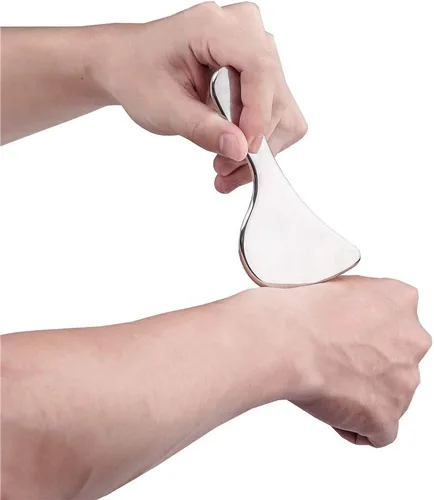 Miniatura 2 de Herramienta de masaje de raspado Gua Sha de acero inoxidable de grado médico, herramientas IASTM, gran herramienta de movilización de tejidos blandos