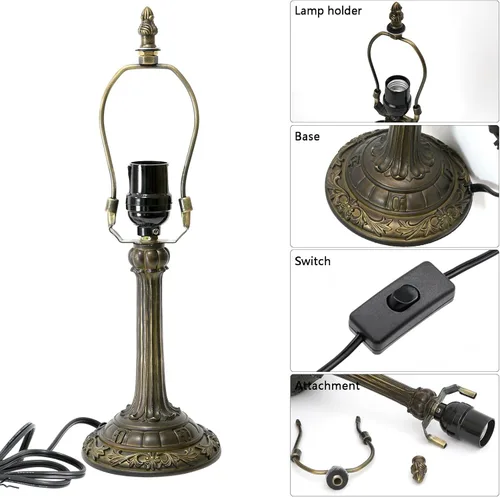 Miniatura 3 de Lámpara Tiffany de Libélula Verde de Vidrio Emplomado, Lámpara de Mesa 8x8x14 Pulgadas, Estilo Libélula Verde, Luz de Lectura para Escritorio