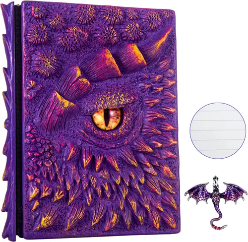Miniatura 19 de Diario 3D en relieve de ojo de dragón en relieve, cuaderno grabado de resina, cuaderno Dnd para los amantes de los dragones, papel en blanco, bloc