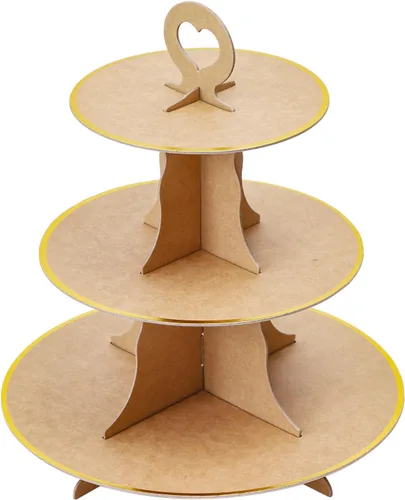 Miniatura 9 de Soleebee Soporte redondo de 3 niveles para cupcakes, torre de cartón para cupcakes, torre de soporte para pasteles de postre para decoración