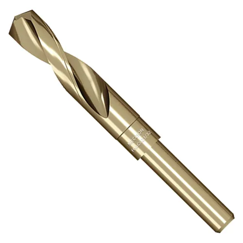 Miniatura 37 de Meccion Broca de cobalto 9/16 pulgadas, acero de alta velocidad, M35, vástago reducido, broca helicoidal para metal, hierro fundido, acero
