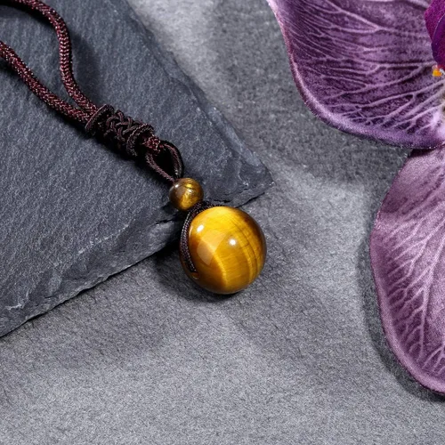 Miniatura 7 de Jovivi Juego de 3 collares de piedra de cristal curativo para hombres y mujeres, amatista natural, obsidiana negra, ojo de tigre, piedras preciosas
