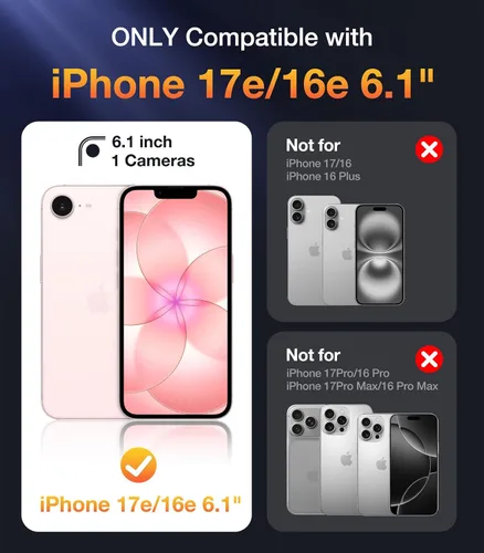 Miniatura 170 de Diaclara Funda diseñada para iPhone 16, mejorada [protección completa de la cámara], carcasa resistente de cuerpo completo con protector de pantalla