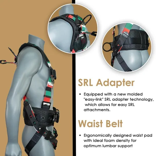 Miniatura 41 de Kit de arnés de protección contra caídas cómodo AFP Demon – Arnés de seguridad de cuerpo completo OSHA/ANSI PPE para trabajo de construcción