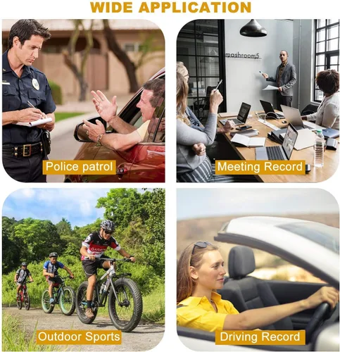 Miniatura 6 de Cámara corporal de policía HD 1296P, memoria 64G, cámara de cuerpo portátil CammPro I826 Premium, cámara corporal impermeable