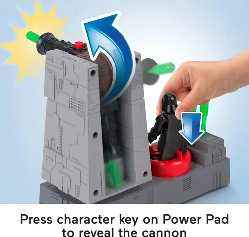 Miniatura 3 de Fisher-Price Imaginext Star Wars Toys Death Star Star - Cañón de torreta con llave de metal Darth Vader para niños a partir de 3 años
