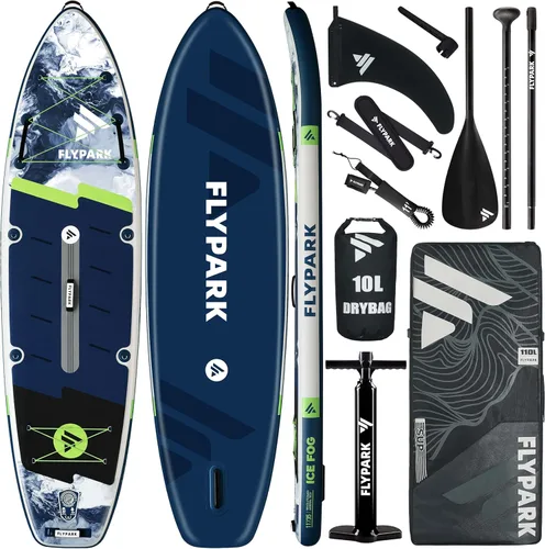 Miniatura 10 de Flypark 10'8/11'x35'' Fishing&Family Stable Inflatable Paddle Boards, Extra Wide SUP Paddleboard Inflatable, 430lb/3 People, Stand Up Paddle Board