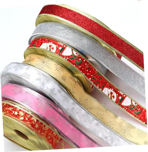 Miniatura 2 de TEHAUX 12pcs Chic Christmas Ribbons Each Silver Glitter for Crafts Wrapping and Holiday Decorations