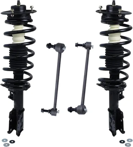 Miniatura 27 de Detroit Axle - Puntales delanteros con resorte helicoidal + enlaces de extremo de barras estabilizadoras de repuesto para Ford Flex Lincoln MKT
