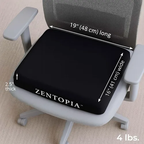 Miniatura 6 de Cojín de asiento de gel y espuma viscoelástica – Oficina – Cojín ergonómico para el dolor de coxis – Silla de escritorio Cojín de asiento de coche
