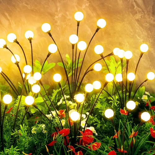 Miniatura 7 de Luces solares impermeables para exteriores, 2 paquetes de 16 LED, jardín solar, patio, decoración de jardín, decoración de patio, luciérnaga al aire