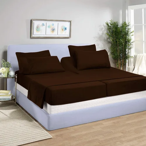 Miniatura 24 de Juego de sábanas divididas de 5 piezas de 800 hilos para cama ajustable (2 piezas, 1 sábana plana y 2 fundas de almohada) 100% algodón egipcio