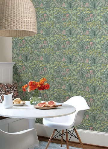 Miniatura 5 de Wall Pops - Papel tapiz autoadhesivo para jardín, color verde