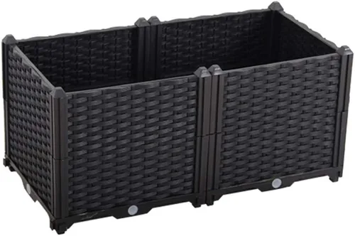 Miniatura 14 de Hershii Kits de cama elevada de jardín, contenedores rectangulares de plástico para plantas profundas, para interiores y exteriores, verduras, Blanco