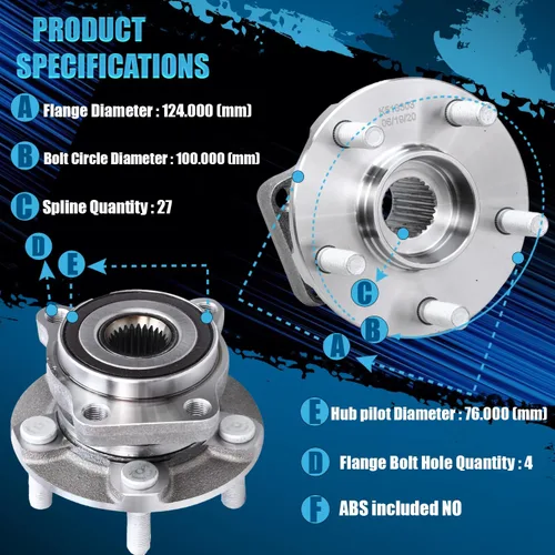 Miniatura 2 de Detroit Axle - Buje de rodamiento de rueda delantera para Subaru Forester Impreza WRX XV Crosstrek, cubo de rueda y reemplazo del conjunto