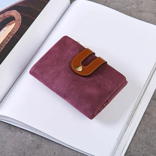 Miniatura 11 de AOXONEL Cartera pequeña de cuero plegable Rfid para mujer, con cremallera, bolsillo para tarjeta de identificación, delgada, compacta y delgada