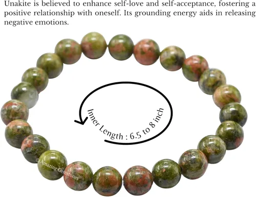 Miniatura 629 de Amazing Gemstone Pulsera de cristal para mujeres y hombres, pulsera de cristal curativo de protección, pulsera elástica con cuentas de piedras