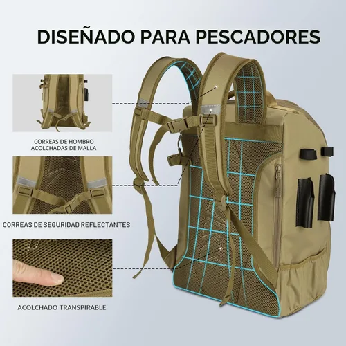 Miniatura 4 de KastKing KarryAll - Mochila para aparejos de pesca con soporte para caña, 4 cajas de aparejos, bolsa de aparejos de 40/26L, almacenamiento