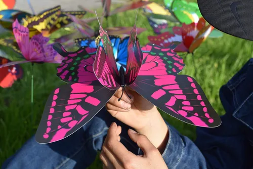 Miniatura 3 de FENELY Mariposa Jardín Estacas Decoraciones Al Aire Libre 3D Mariposas Césped Decorativo Patio Decoración Accesorios Adornos PVC Jardinería Arte