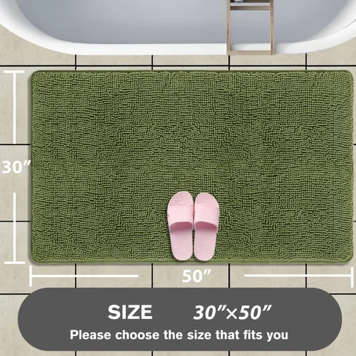 Miniatura 190 de Alfombra de baño pequeña de 12 x 18 pulgadas, lavable y absorbente, antideslizante, alfombra de baño de felpilla gruesa y suave para baño, ducha