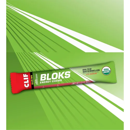 Miniatura 14 de CLIF BLOKS - Sabor sandía salada con 2X sodio - Masticables energéticos - Sin OGM - A base de plantas - Combustible rápido para ciclismo y correr