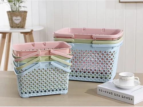 Miniatura 8 de Anyoifax Cesta portátil para ducha, bolsa de limpieza de plástico con asas, organizador de almacenamiento grande para baño, dormitorio