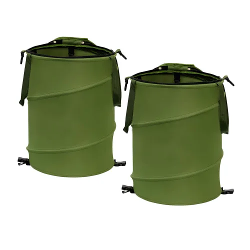 Miniatura 8 de Cubo de basura plegable para exteriores, de 13.8 x 15.8 pulgadas, bolsas de basura de tela Oxford 600D para patio, papelera de campamento con clip