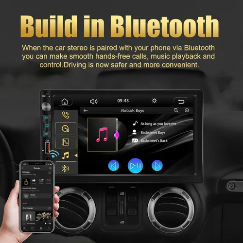 Miniatura 4 de Estéreo de coche doble DIN con pantalla táctil IPS HD de 7 pulgadas, compatible con Apple Carplay y Android Auto, cámara trasera gran angular