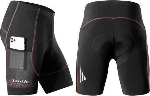 Miniatura 38 de Santic Pantalones cortos de ciclismo para hombre, pantalones acolchados para ciclismo, ropa de ciclismo