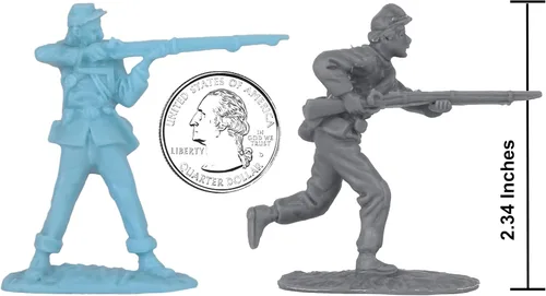 Miniatura 2 de BMC CTS American Civil War Plastic Army Men - 32 figuras de soldado azul y gris