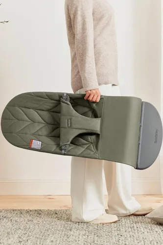Miniatura 7 de BabyBjörn Bouncer Bliss, Verde Oscuro, Tejido, Colcha de Pétalos Asiento Ajustable de Mecedora para Bebé 2 en 1 y Silla para Niños Pequeños