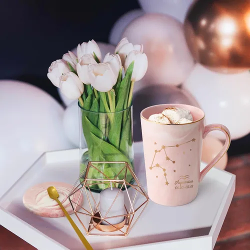 Miniatura 4 de YHRJWN Regalos de Acuario para Mujeres, Taza de Café de Constelación de Acuario, Regalos de Cumpleaños de Enero y Febrero para Mujeres Amantes