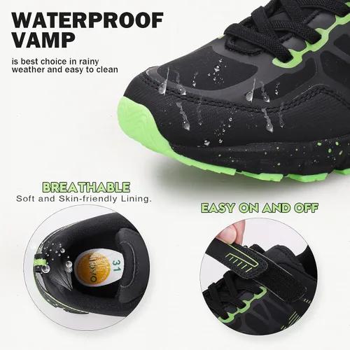 Miniatura 3 de UOVO - Zapatos deportivos para niños, tenis para niños, para senderismo, correr, impermeables, atléticas, para exteriores, antideslizantes, cómodos