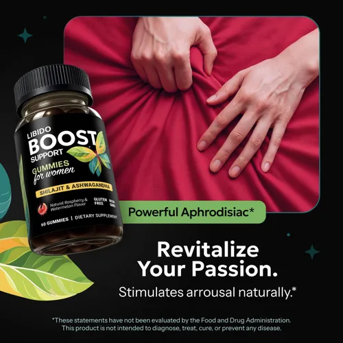 Miniatura 9 de Gomitas potenciadoras de libido femenina para mujeres, reductor de cortisol y suplemento para aliviar el estrés con shilajit y ashwagandha