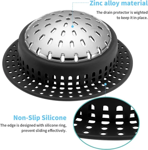 Miniatura 5 de Aluvor Atrapapelos para Desagüe de Ducha, Cubierta para Desagüe de Ducha, Atrapapelos para Desagüe de Bañera para Desagües Pop-Up y Regulares