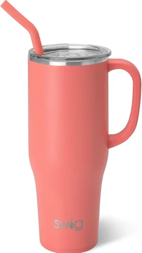 Miniatura 28 de Swig Life Mega Taza de 30 oz, Vaso de 30 oz con Asa y Pajita, Compatible con Portavasos, Apto para Lavavajillas, Vaso Aislado Extra Grande, Botella