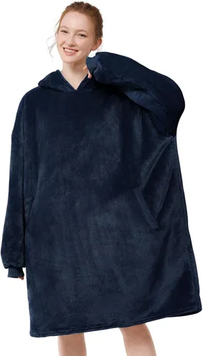 Miniatura 21 de LetsFunny Manta con Capucha, Sudadera Manta de Forro Polar Sherpa de Gran Tamaño Usable, Súper Suave Cálida y Acogedora con Bolsillo Gigante, Girasol