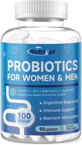 Probióticos para mujeres y hombres para la salud digestiva con 100 mil millones de UFC, probióticos para mujeres y hombres para la salud intestinal