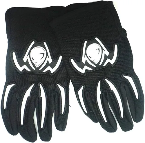 Miniatura 5 de WOW Casco de motocross para jóvenes, casco MX BMX, tela de araña, gafas + guantes negros de araña marciana, paquete HJOY-W MG