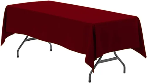 Miniatura 65 de Your Chair Covers - Mantel rectangular de poliéster de 90 x 132 pulgadas, color morado, mantel de boda sin costuras de alta calidad para mesas