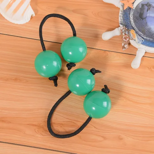 Miniatura 4 de MGTECH Paquete de 2 bolas agitadoras Asalato Kashaka, instrumento de ritmo tradicional africano Aslatua, verde