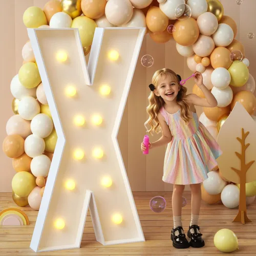 Miniatura 85 de imprsv Letras de marquesina iluminadas, letras de mosaico de 1.2 m con luz para decoración de baby shower, graduación, gran J para decoraciones