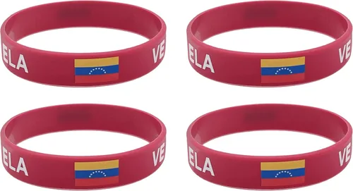 4 pulseras de goma con bandera venezolana venezolana de Venezuela, pulsera de silicona con bandera nacional, pulseras de goma, decoraciones
