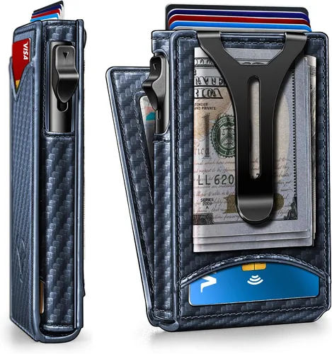 Miniatura 8 de Cartera BULLIANT para hombre, cartera con clip para billetes delgada para regalo para hombre, 9 tarjetas - Estuche de tarjeta de crédito de metal