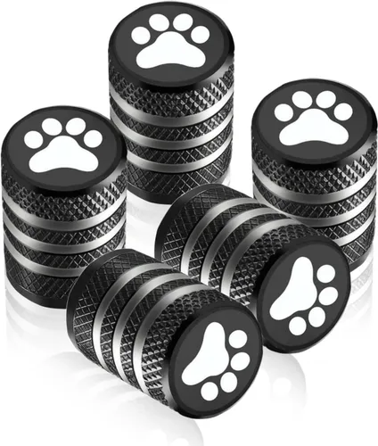 Pack-5 Cubierta para vástago de válvula de neumático, tapas de neumáticos de pata de perro, aleación resistente a la corrosión a prueba de fugas