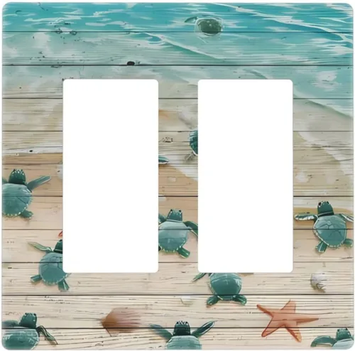 Miniatura 52 de Mid Century Morden Boho - Placa de pared para interruptor de luz dúplex de 1 banda, placa frontal decorativa eléctrica para receptáculo para baño