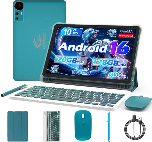 Miniatura 10 de CUPEISI Tablet Android 16 de 10 pulgadas, 20 GB de RAM+128 GB de ROM/2 TB expandible, procesador octa-core de 2.0 GHz, pantalla HD de 1280 x 800
