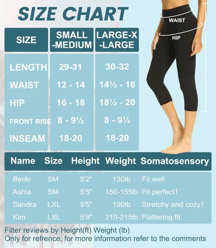 Miniatura 5 de YOLIX Paquete de 7 leggings capri para mujer, cintura alta, color negro, suave, pantalones de yoga para entrenamiento